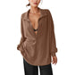 🍂Autumn Hot Sale 50% OFF🔥Women's Oversized Collared Deep V-Neck Top