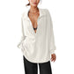 🍂Autumn Hot Sale 50% OFF🔥Women's Oversized Collared Deep V-Neck Top