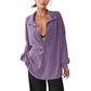 🍂Autumn Hot Sale 50% OFF🔥Women's Oversized Collared Deep V-Neck Top