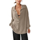 🍂Autumn Hot Sale 50% OFF🔥Women's Oversized Collared Deep V-Neck Top