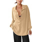🍂Autumn Hot Sale 50% OFF🔥Women's Oversized Collared Deep V-Neck Top