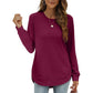 🍂Autumn Hot Sale 50% OFF🔥Women’s Solid High Low Hem Long-Sleeve Tops