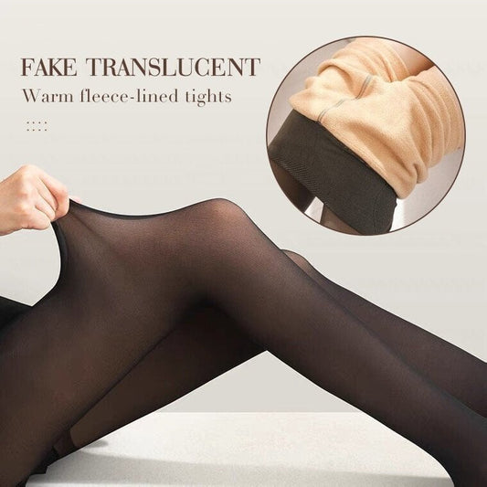 🔥Christmas Hot Sale 50% OFF⚡20K+ SOLD! 🏆Flawless Legs Fake Translucent Warm Plush Lined Elastic Tights