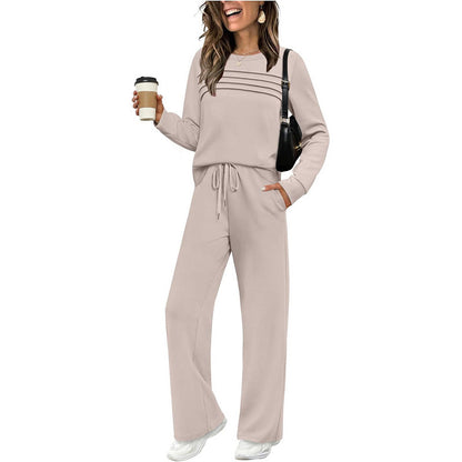 🏆 Hot Sale - 60% OFF 💞✨Women's Crew Neck Top & Drawstring Pants Set