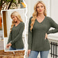🍁Autumn Hot Sale 50% OFF🔥Women's V Neck Long Sleeve Solid Sweater
