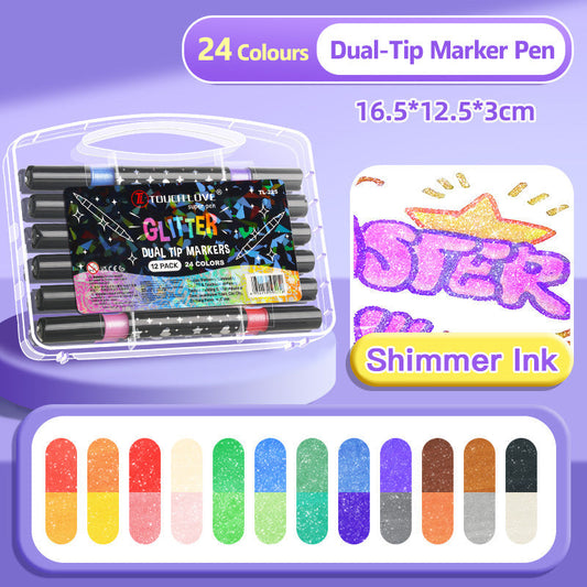🎁Gift Idea Hot sale 50% OFF🔥Dual-Tip Glitter Marker Pen