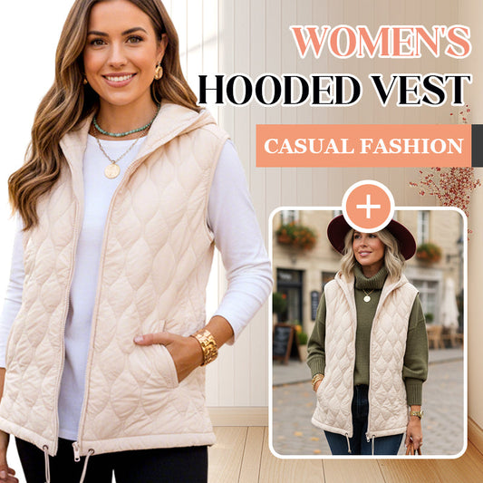 🍂Autumn Hot Sale 50% OFF🔥Women's Casual Fashion Warm Hooded Vest
