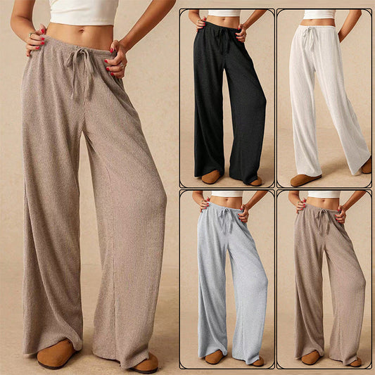 🎉 Last Day Promotion-50% OFF 🎉Women’s Casual Soft Wide-Leg Pants With Drawstring