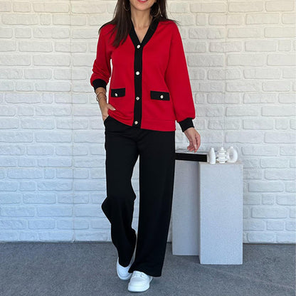 🔥Hot Sale 50% OFF⏳ Women's Casual Color Block Two-Piece Set👚👖