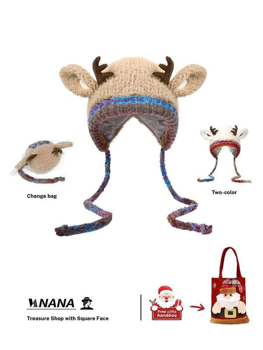 🎁🎄Christmas Sale 50% OFF! 🦌Original design Festive Christmas Antler Hat🧶