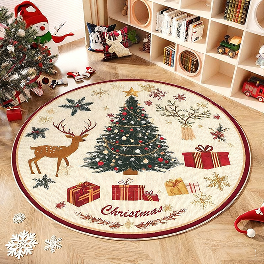 🎄Christmas Hot Sale 50% OFF🎅Non-Slip Round Christmas Tree Rug