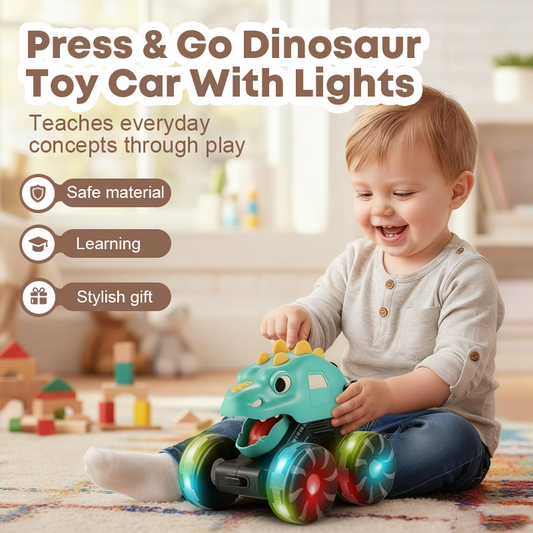 🎅LAST DAY SPECIAL PRICE 50% OFF! 🔥Press & Go Dinosaur Toy Car With Lights🦖