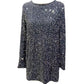 💖LAST DAY SALE 60% OFF✨Long Sleeve Loose Sequined Tie-back Dress