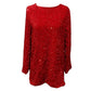 💖LAST DAY SALE 60% OFF✨Long Sleeve Loose Sequined Tie-back Dress