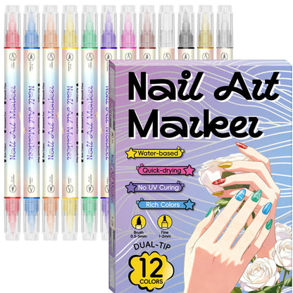 ⏳ Limited Time 50% Off! 💅🖌️Dual‑Tip Nail Art Pens