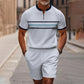 👕Summer Hot Sale 60% OFF⭐Men's Quarter-Zip Shirt & Shorts Set