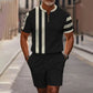 👕Summer Hot Sale 60% OFF⭐Men's Quarter-Zip Shirt & Shorts Set