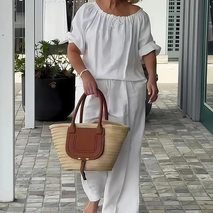 ⏳Time-Limited Special Sale 70% OFF⏰Women's Drawstring Top & Pants 2-Piece Set🌸