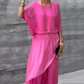 💋LAST DAY SALE 65% OFF💃Loose Top & Slit Wide-Leg Pants Chiffon 2-Piece Set
