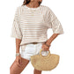 🔥HOT SALE 60% OFF✨Women's Striped Relaxed Fit T-Shirt