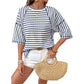 🔥HOT SALE 60% OFF✨Women's Striped Relaxed Fit T-Shirt
