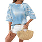 🔥HOT SALE 60% OFF✨Women's Striped Relaxed Fit T-Shirt