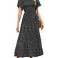 ⏳Limited-Time 50% Discount!!💞2026 Women's Casual Floral Print Short Flutter Sleeve Smocked High Waist Flowy Maxi Dress