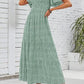 ⏳Limited-Time 50% Discount!!💞2026 Women's Casual Floral Print Short Flutter Sleeve Smocked High Waist Flowy Maxi Dress