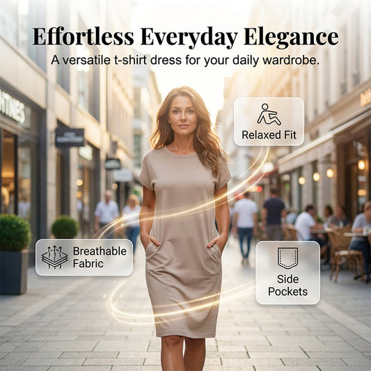 🔥Hot Sale 50% OFF⏳Women's Casual Short Sleeve T-Shirt Dress