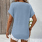 ⏰Hot Sale 65% OFF🎉Women's Waffle V Neck Short Sleeve Casual Top