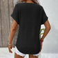 ⏰Hot Sale 65% OFF🎉Women's Waffle V Neck Short Sleeve Casual Top