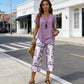 🥳SUMMER HOT SALE 50% OFF! 🔥Casual Round Neck Layered Tunic Top and Wide Leg Pants Set