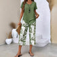 🥳SUMMER HOT SALE 50% OFF! 🔥Casual Round Neck Layered Tunic Top and Wide Leg Pants Set