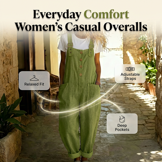 🔥2026 Hot sale 31% OFF🔥Women's Casual Loose Fit Button-Front Overalls