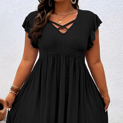 🌺60% OFF FLASH SALE! ✨Women's V-Neck Ruffle Trim Dress