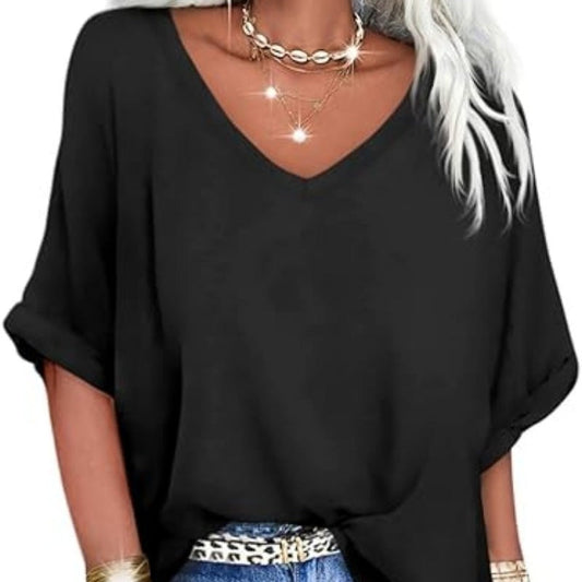 📢Summer Hot Sale 50% OFF⏰Women's Casual Loose V-Neck Top