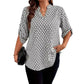 🌺Summer Hot Sale 50% OFF💐Women's Geometric Print V-Neck Blouse