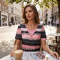 🌺Summer Hot Sale 60% OFF💐Women's Faux Two-Piece Striped Henley Top