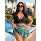 🏖️Summer Hot Sale 60% OFF🌊Women's Tropical Print Two-Piece Skirted Swimsuit👙🌴❤️