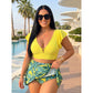 🏖️Summer Hot Sale 60% OFF🌊Women's Tropical Print Two-Piece Skirted Swimsuit👙🌴❤️