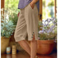 🌺Summer Hot Sale 60% OFF💐Women's Casual Solid Color Pocket Capri Pants