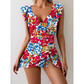 🌺Summer Hot Sale 60% OFF💐Women's Elegant V-Neck Tummy Control Swim Dress