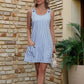 🌺Summer Hot Sale 60% OFF💐Women's Casual Striped Adjustable Straps Sleeveless Romper Dress