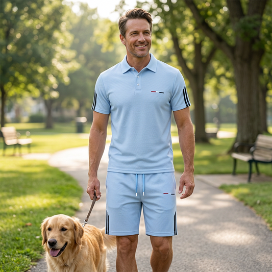 ⏳LAST DAY SALE 60% OFF !!📢Men's Casual Short-Sleeve Shorts Set