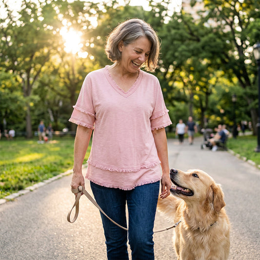 ⏳ Limited Time 50% Off! 🧥 Women's V-Neck Casual Short Sleeve Top