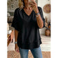 ⏳ Limited Time 50% Off! 🧥 Women's V-Neck Casual Short Sleeve Top