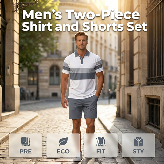 ⏳LAST DAY SALE 60% OFF !!📢Men's Two-Piece Shirt and Shorts Set