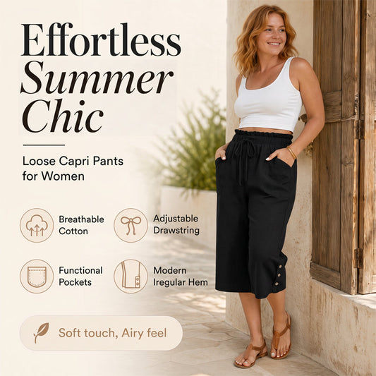 🌺Summer Hot Sale 60% OFF💐Women's Cotton Linen Wide Leg Pants