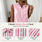 🌺Summer Hot Sale 50% OFF💐Women Sleeveless Striped Shirt Dress V Neck