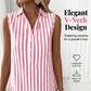🌺Summer Hot Sale 50% OFF💐Women Sleeveless Striped Shirt Dress V Neck